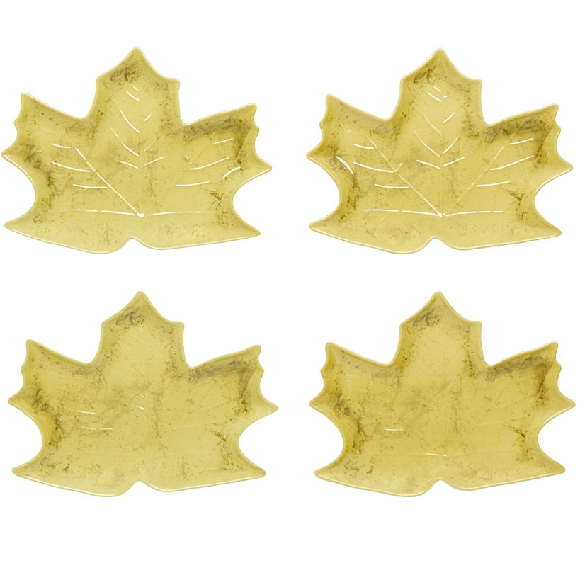 Leaf Shaped Appetizer Plates Set of 4