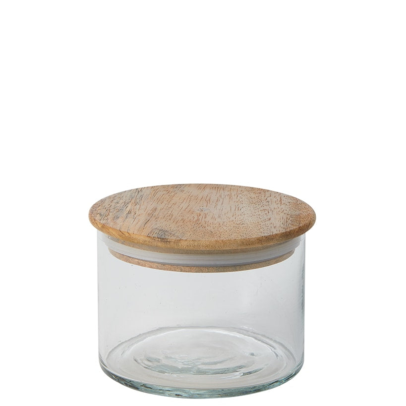 Set of 3 Canisters with Wood Lids