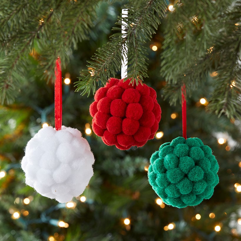 Whimsical Set of Felt Pom Pom Ornaments#select-item_set-of-3-pom-poms