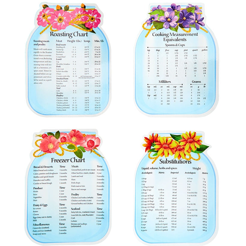 Kitchen Conversion Chart Magnets Set of 4