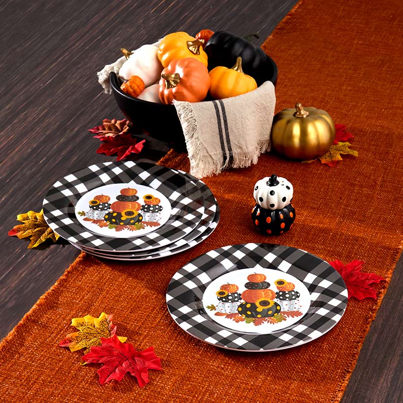 Plaid Pumpkin Harvest Serveware#select-item_set-of-4-dessert-plates