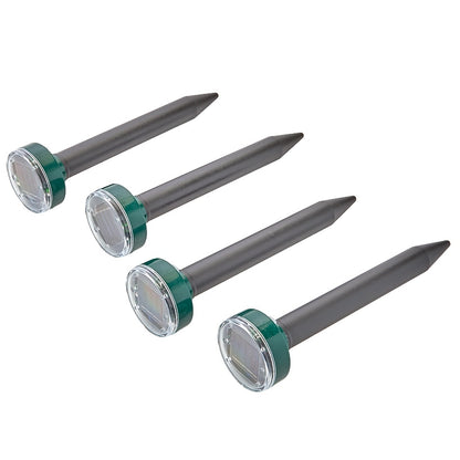 Eco-Friendly Rounded Solar Mole Repellant Stakes-Set of 4