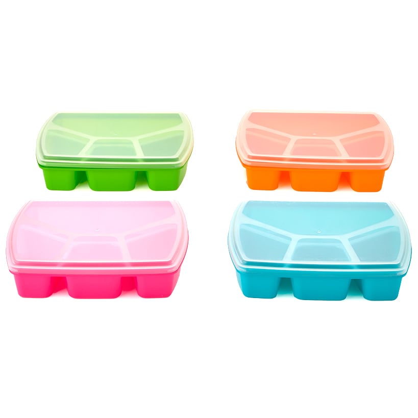 Multicolored Microwave Trays with Lids - Set of 4