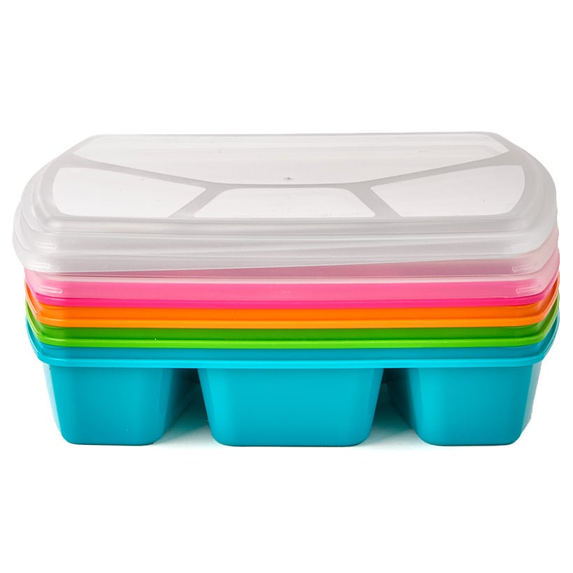 Multicolored Microwave Trays with Lids - Set of 4