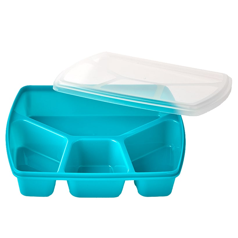 Multicolored Microwave Trays with Lids - Set of 4