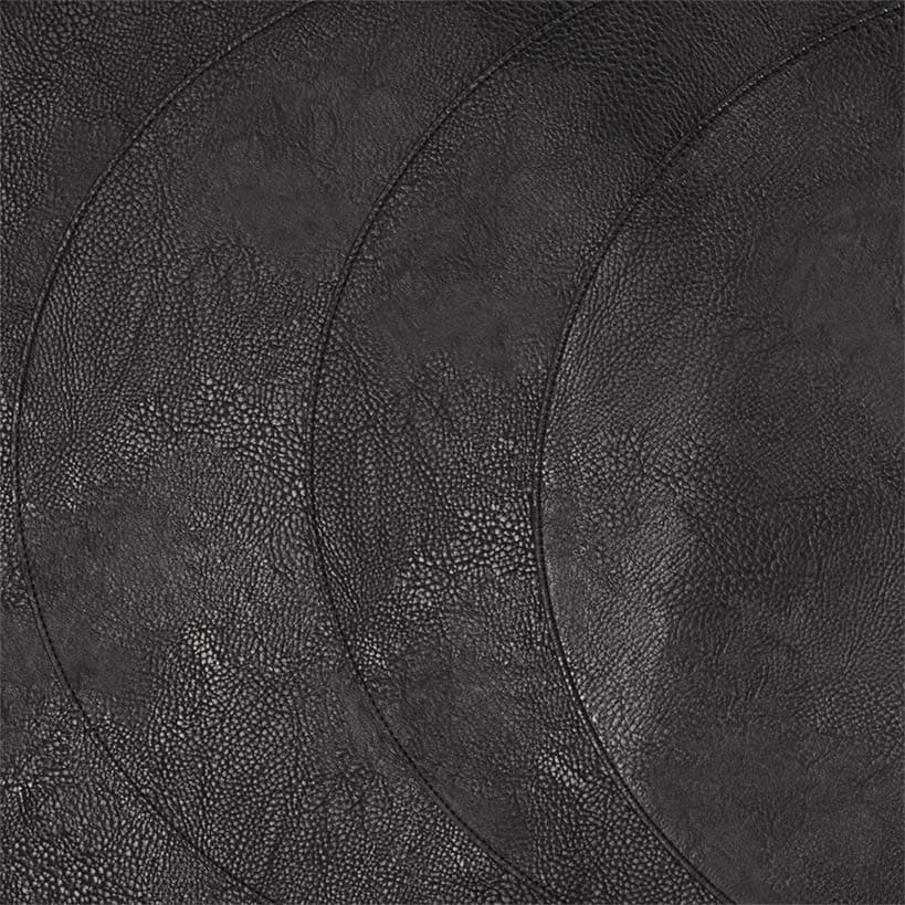 Set of 4 Faux Leather Round Placemats#select-color_black