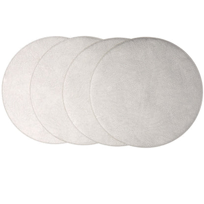 Set of 4 Faux Leather Round Placemats