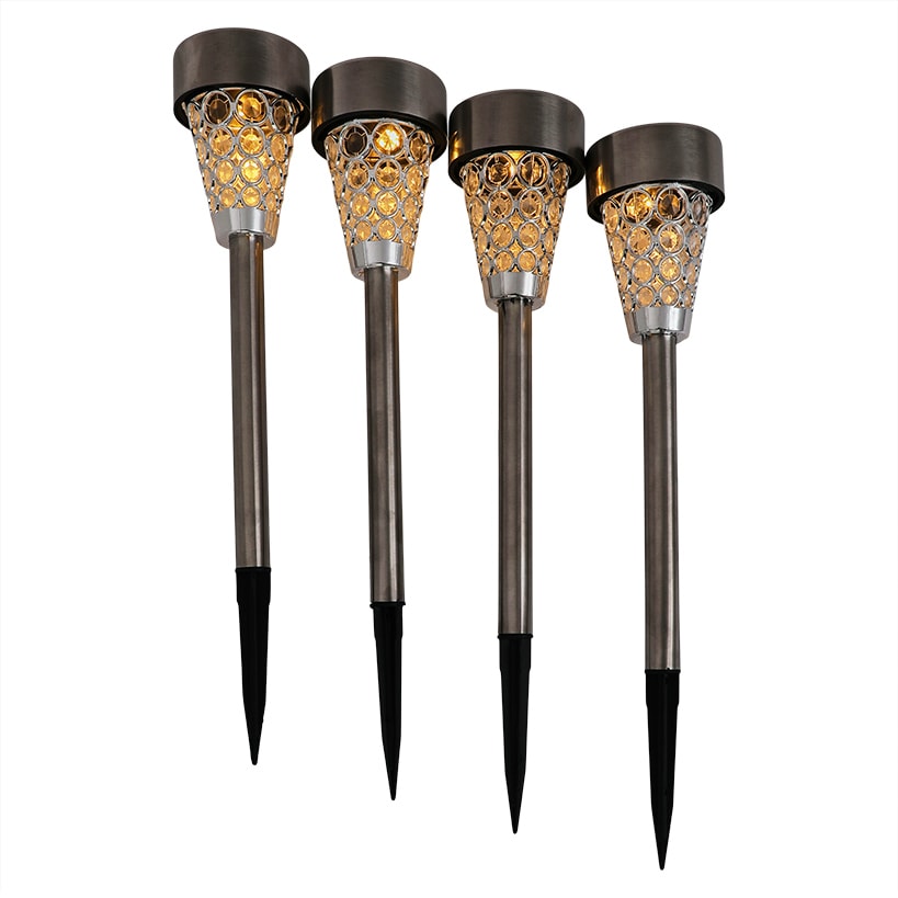 Garden Stake Lights Crystalline Design-Set of 4