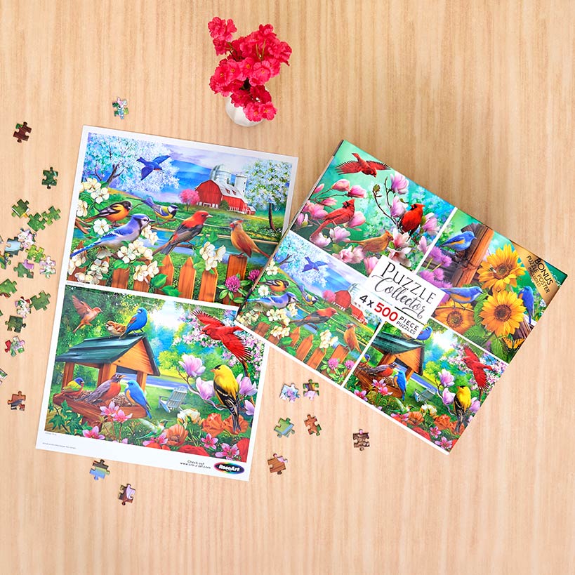 RoseArt® 4-In-1 Songbirds Jigsaw Puzzle Set