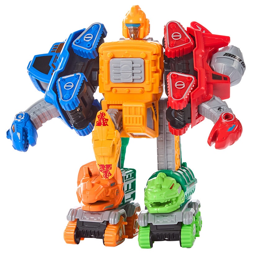 Diecast Transforming Robots Set - Dinosaur to Truck Fun with 360º Rotation