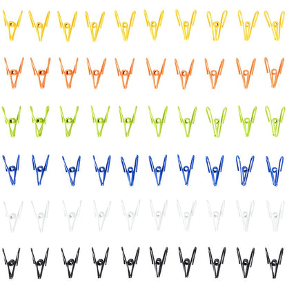 Metal Office Paper & Binder Clips in Multicolor - Set of 60