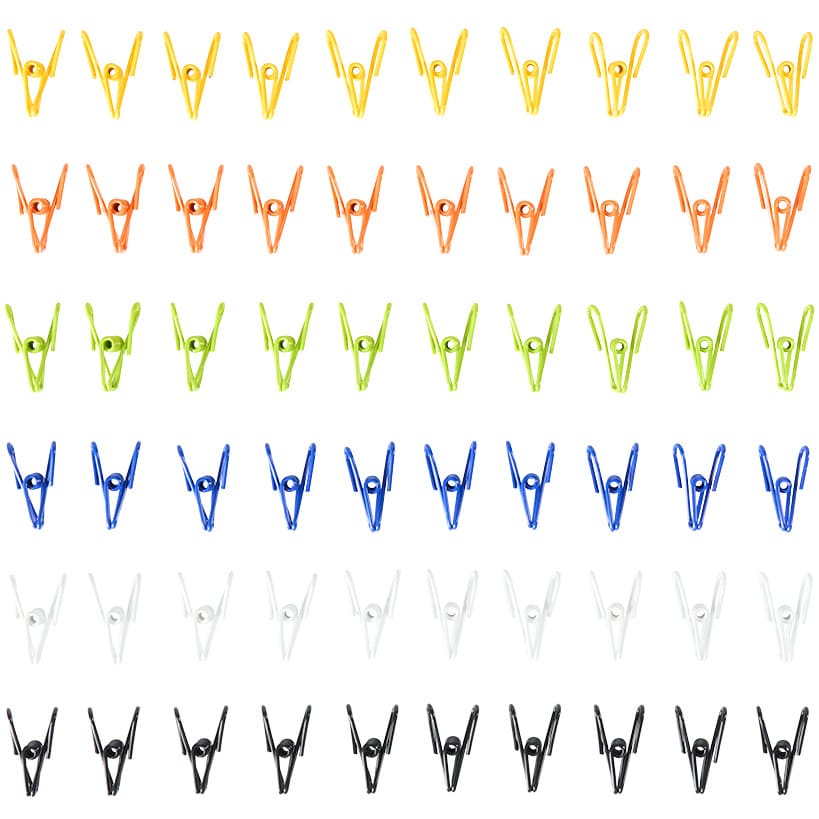Metal Office Paper & Binder Clips in Multicolor - Set of 60