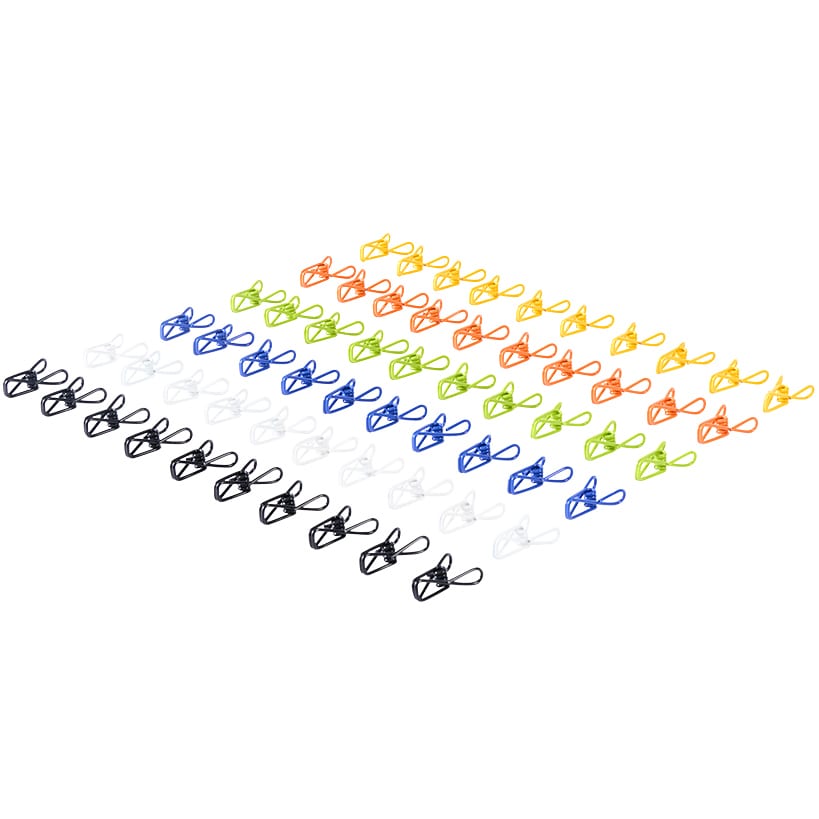 Metal Office Paper & Binder Clips in Multicolor - Set of 60