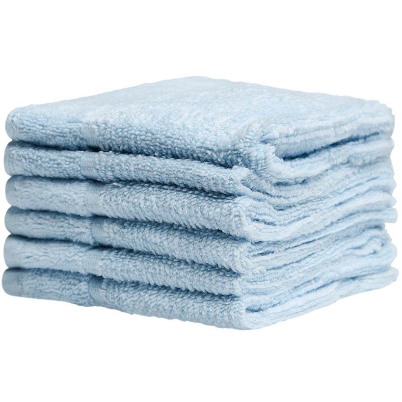 Homewear Highland Border Zero Twist Cotton Washcloth, Set of 6