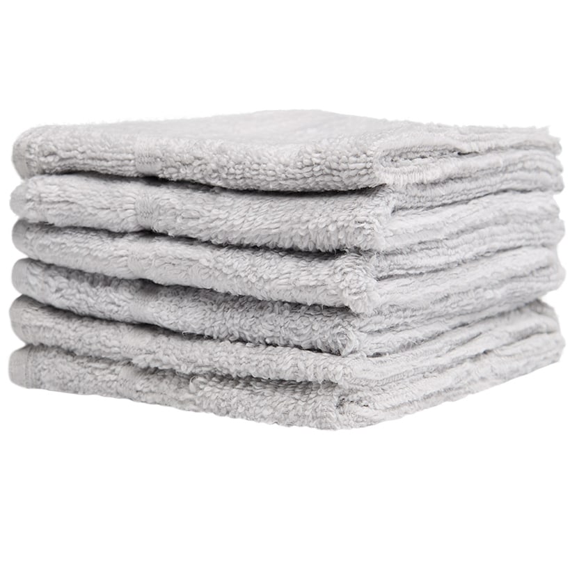 Homewear Highland Border Zero Twist Cotton Washcloth, Set of 6