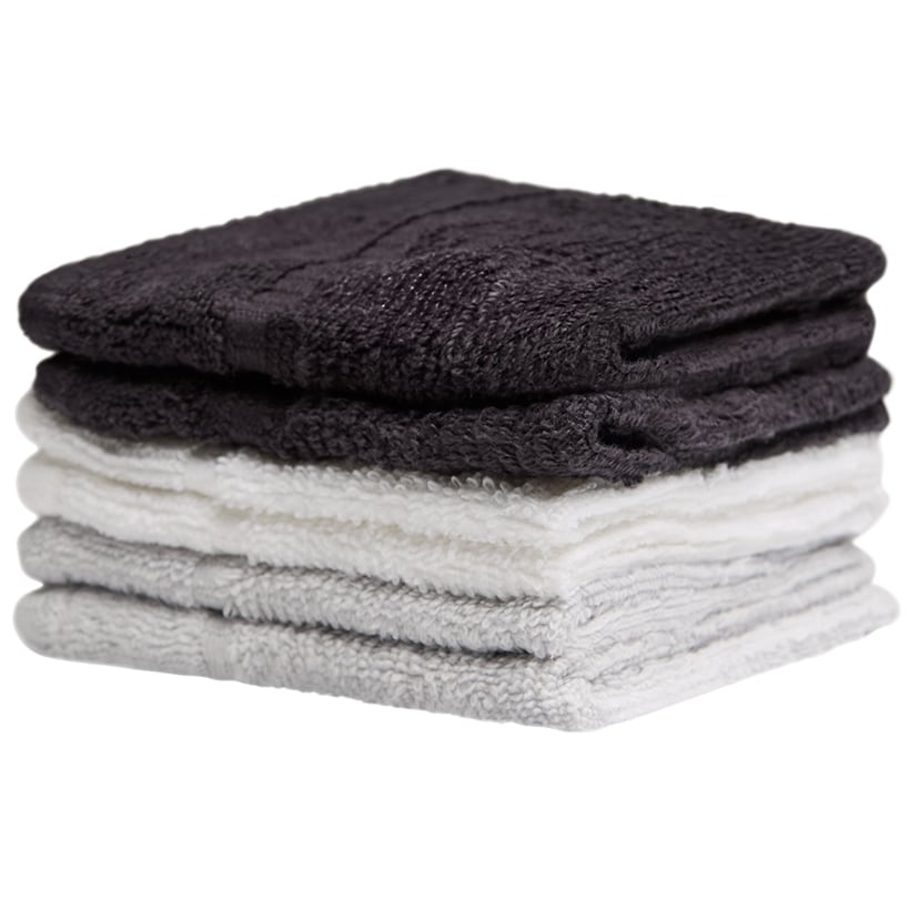 Homewear Highland Border Zero Twist Cotton Washcloth, Set of 6