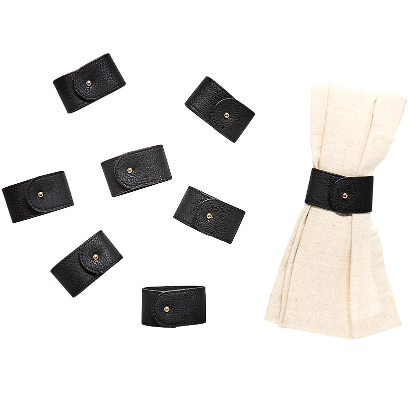 Set of 8 Leather Napkin Rings