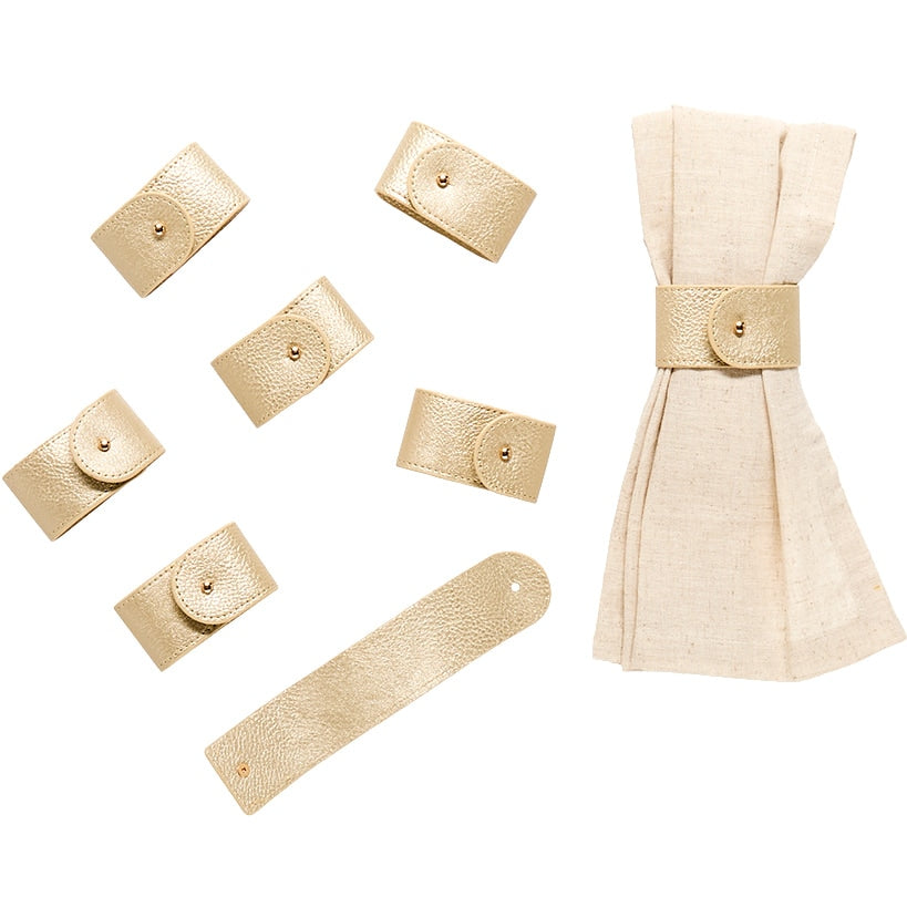 Set of 8 Leather Napkin Rings
