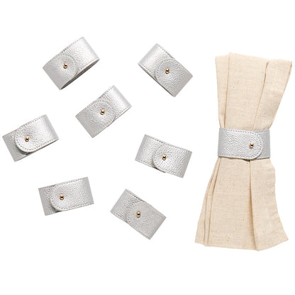 Set of 8 Leather Napkin Rings