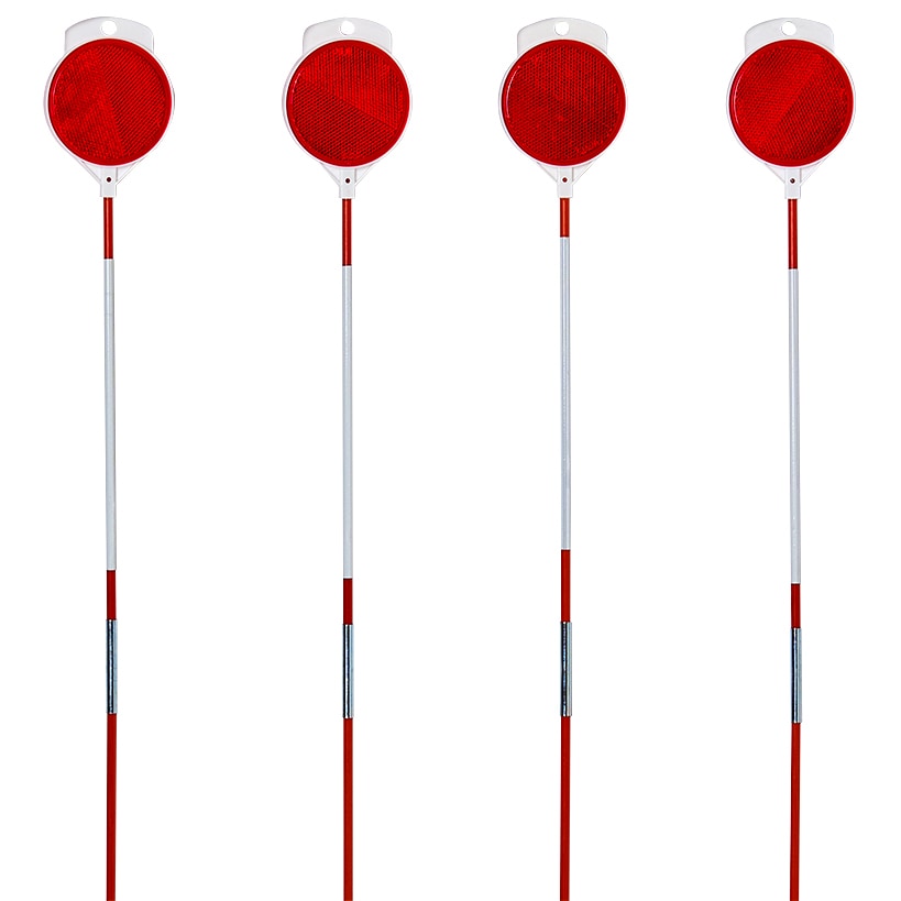 Orange Driveway Refectors, Fiberglass 47" Tall Set Of 8