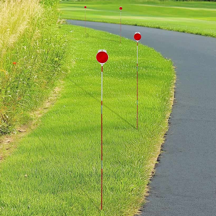 Orange Driveway Refectors, Fiberglass 47" Tall Set Of 8