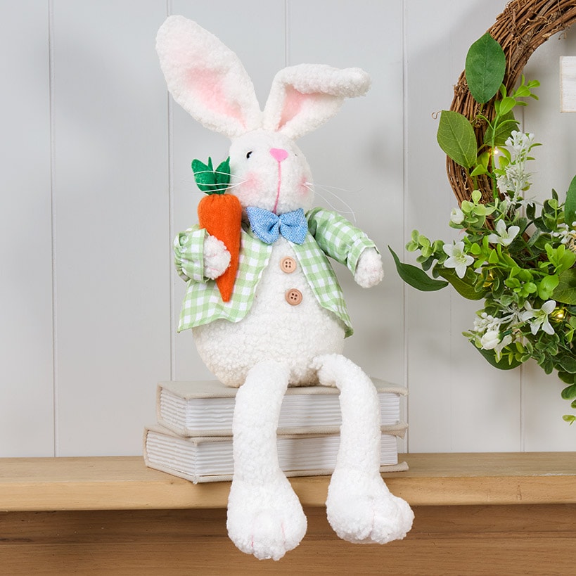 Easter Poseable Sherpa Shelf Sitter Bunnies - Girl or Boy#select-bunny_boy