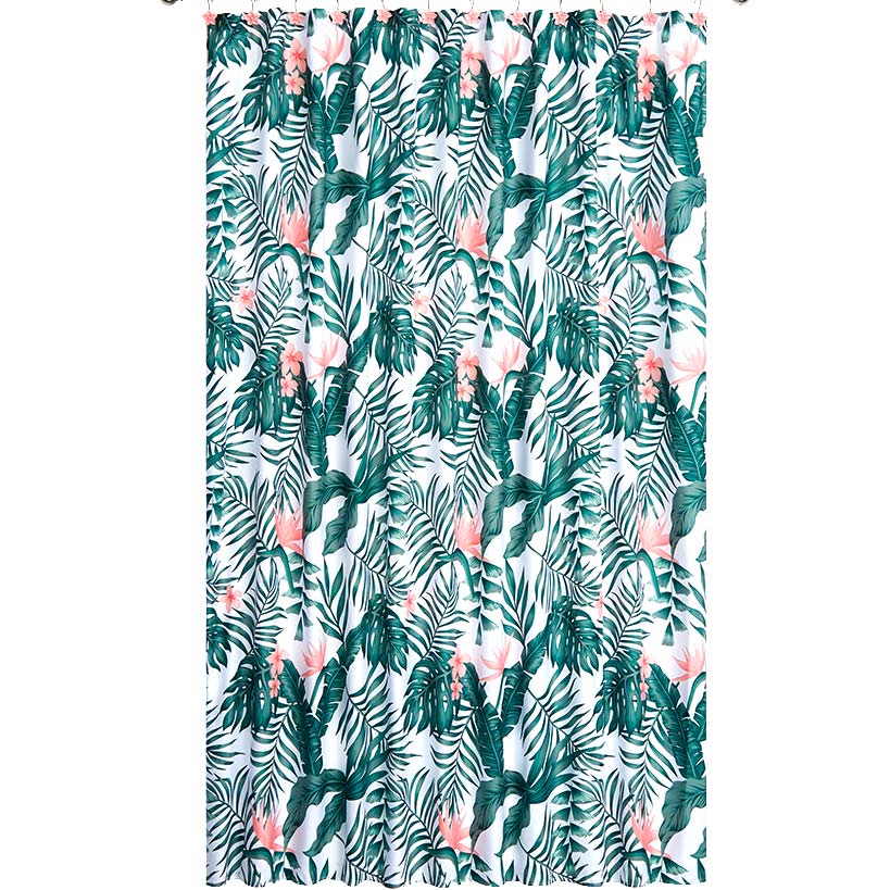 Palm Floral Shower Curtain, Bath Rug, Hand Towels, Valance, or Hooks