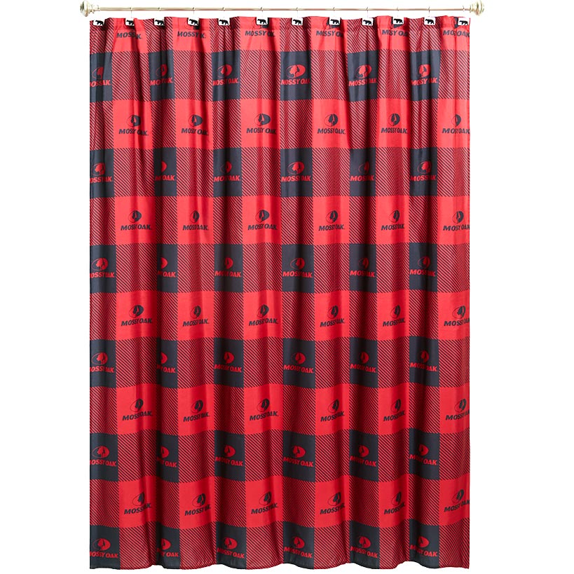 Mossy Oak Buffalo Logo Shower Curtain, Rug, Hand Towels, Valance, Hooks