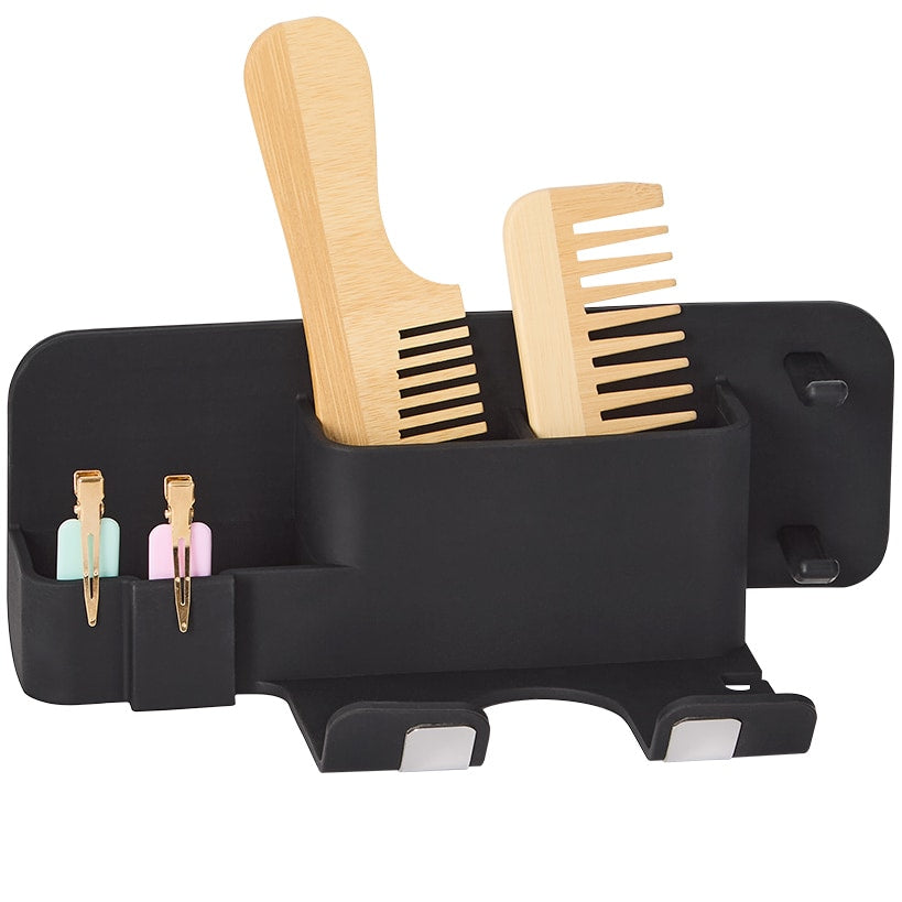 Wall-Mounted Silicone Hair Dryer and Accessories Holder - Bathroom