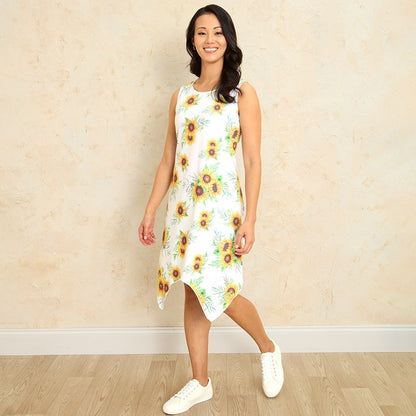 Women's Sleeveless Tank Swing Dress - Butterfly or Sunflower