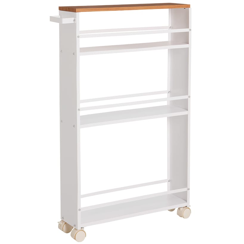 Slim Rolling Storage Cart with Handle 4 Tier