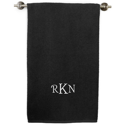 Personalized Embroidered Black Bath Towels
