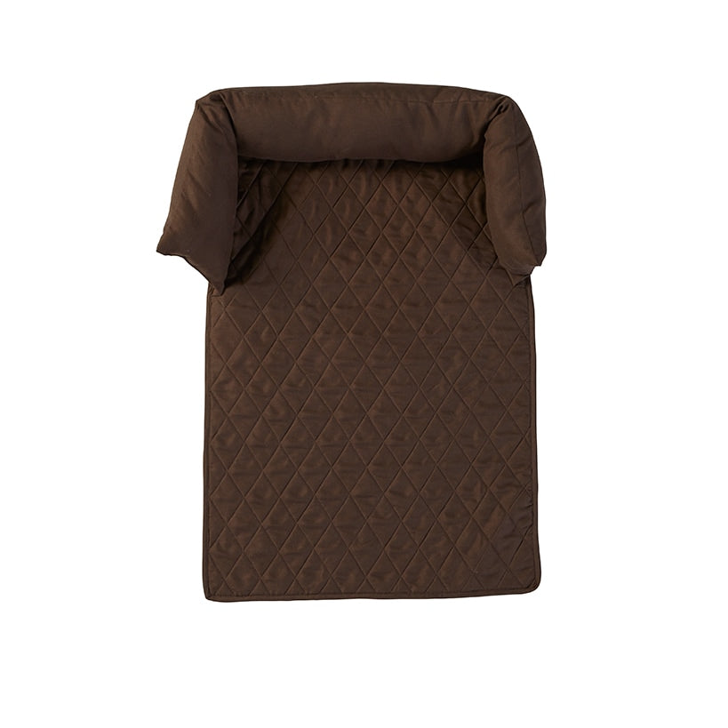 Quilted Pet Bed with Headrest#select-color_espresso-brown
