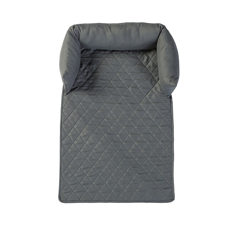 Quilted Pet Bed with Headrest#select-color_gray