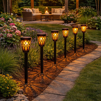 Solar Torch with Hanger or Garden Stake-Set of 6