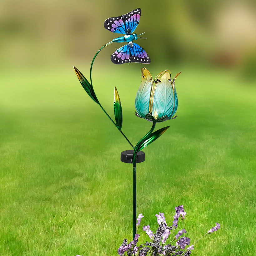 Solar Butterfly Flower Garden Stake#select-color_green