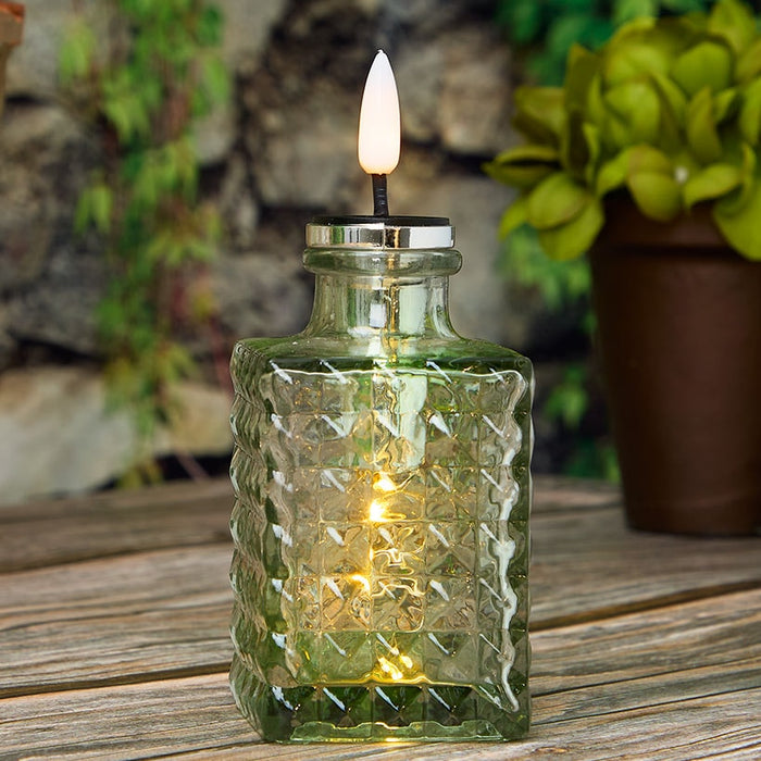 Solar LED Bitters Glass Aux Candle Light | The Lakeside Collection