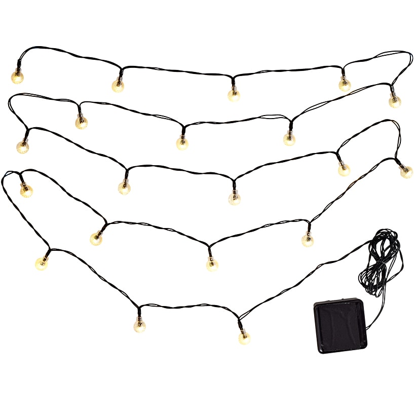 String Lights Globe Shape Solar With Crackle Effect