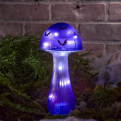 Halloween Mushroom Solar Stake Themed In Orange Purple And Green