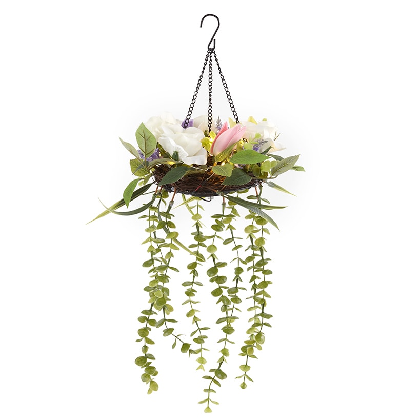 Solar Hanging Flower Arrangement