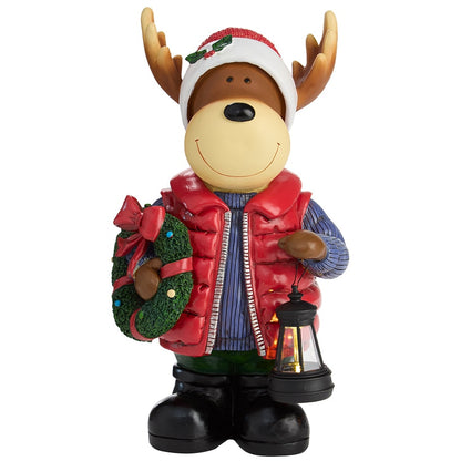 Christmas Moose or Snowman with Solar Lantern