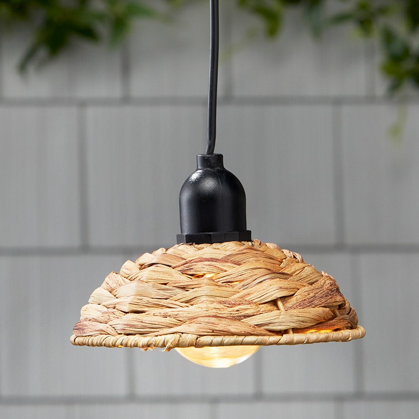 Solar-Powered Small Rattan Pendant – Natural and Brown#select-color_natural