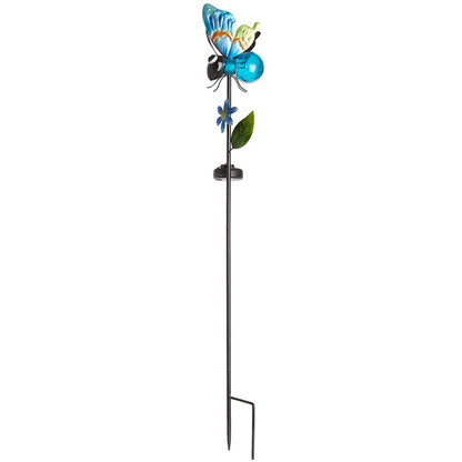 Solar Garden Stakes with Insect Designs – Ladybug, Butterfly, and Bee