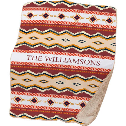 Personalized Southwestern Sherpa Throw