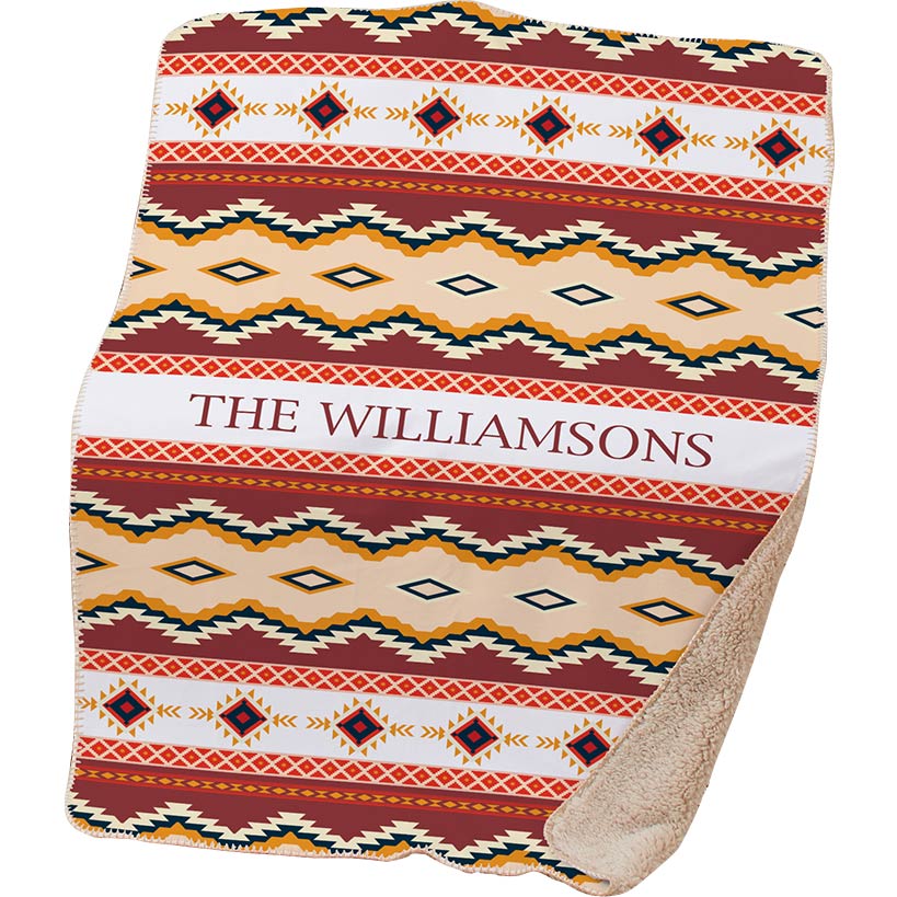 Personalized Southwestern Sherpa Throw