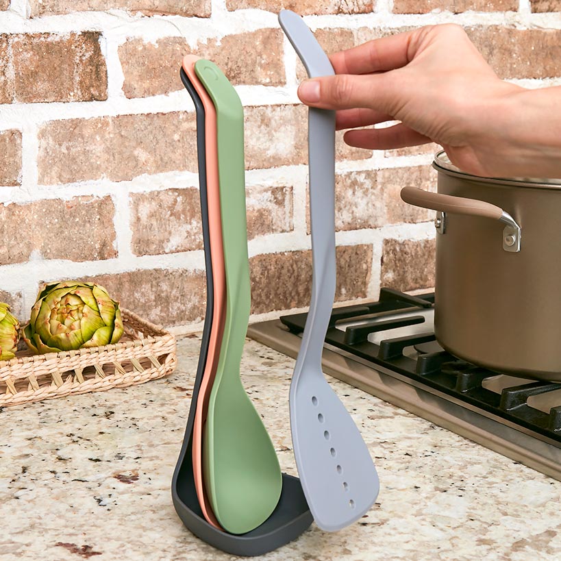 Magnetic Kitchen Utensil Set - Ladle, Spoon, Spatula
