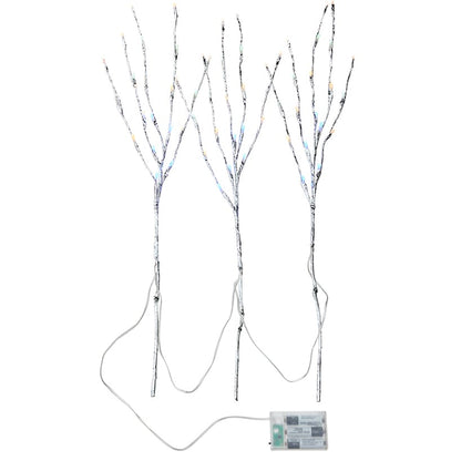Lighted Winter Branches - 3 Piece Set - Multi Color