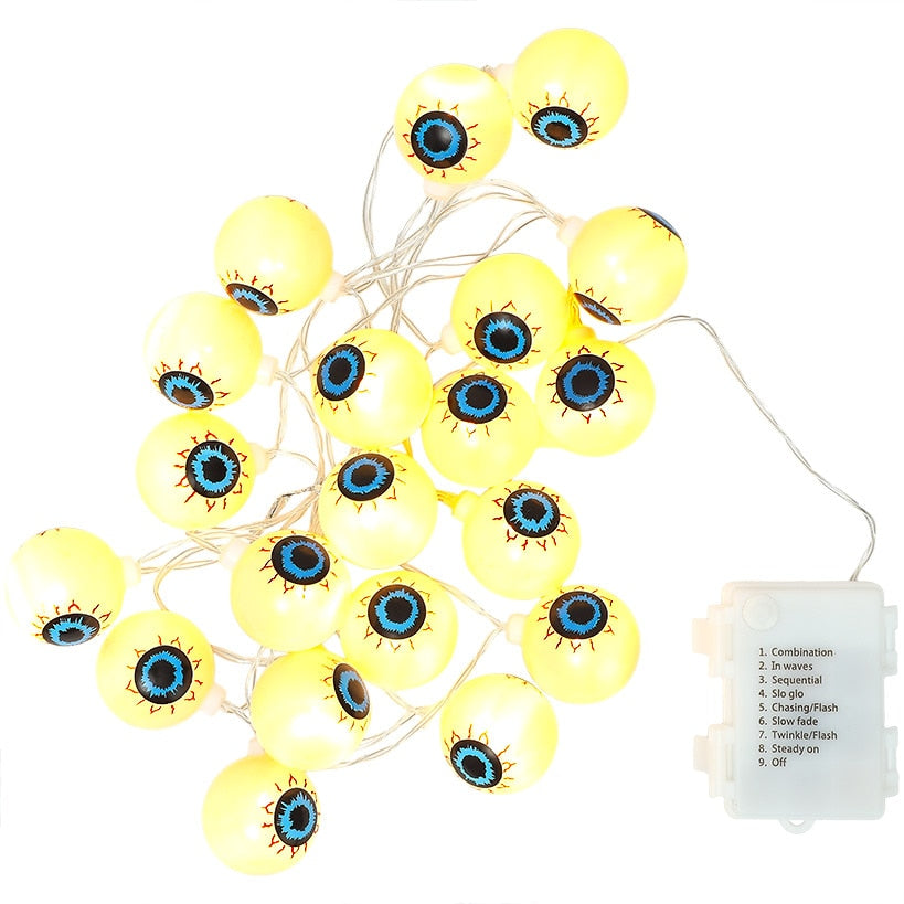 Halloween Eyeball String Lights LED 20 Piece Battery Operated