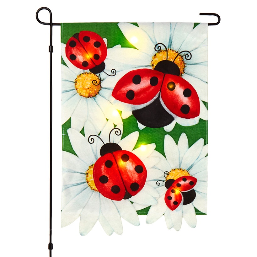 Spring LED Garden Flag with Pole – Bumblebee or Butterfly