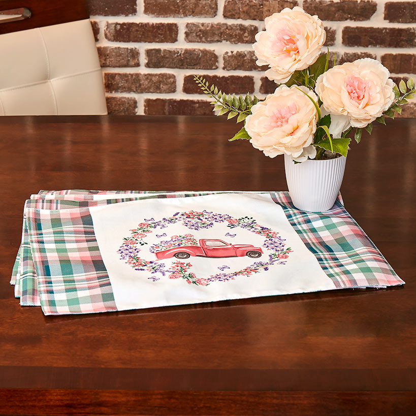 Spring Truck Table Runner or Set of 4 Placemats#select-item_set-of-4-placemats